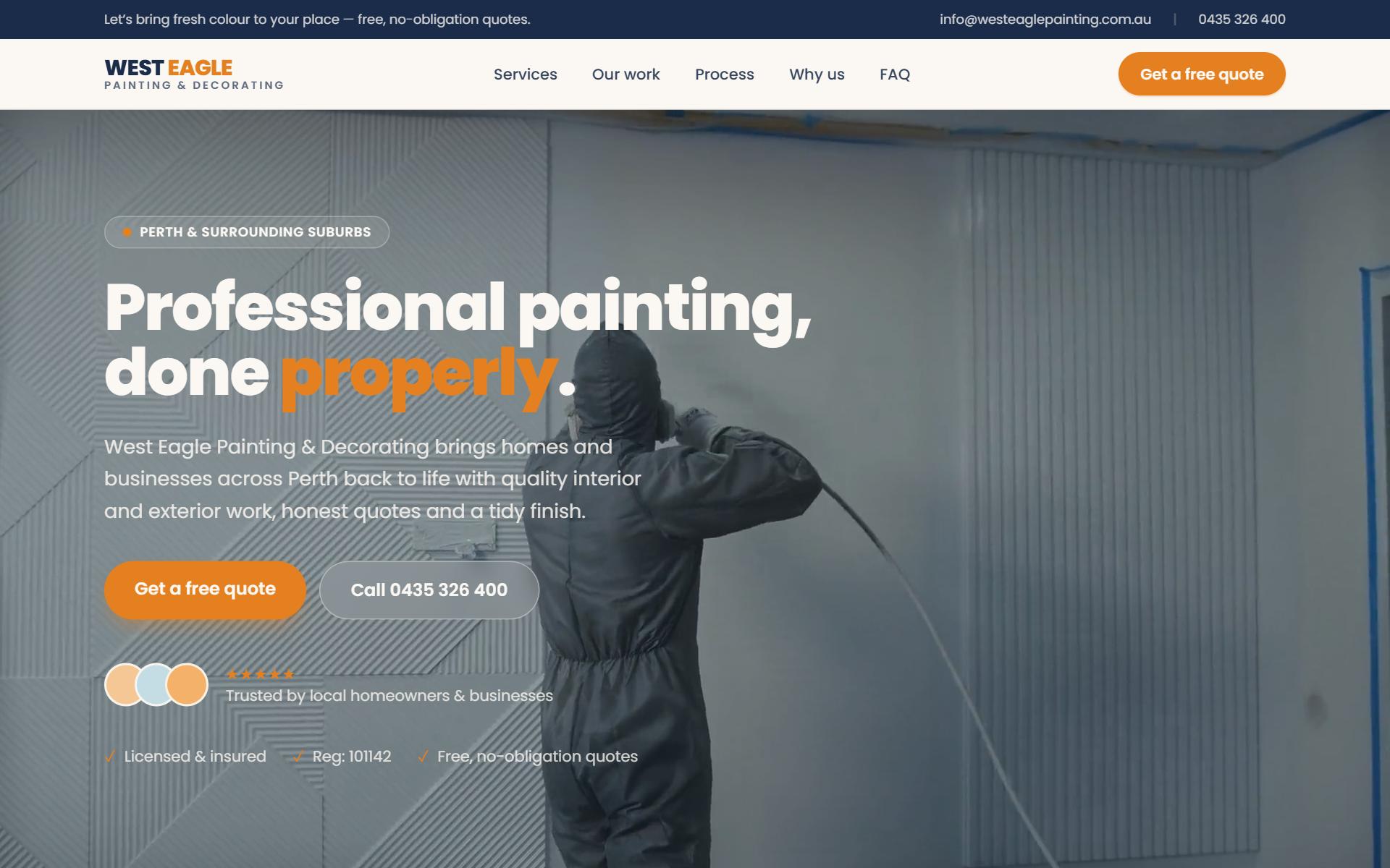 West Eagle Painting & Decorating, the site we built